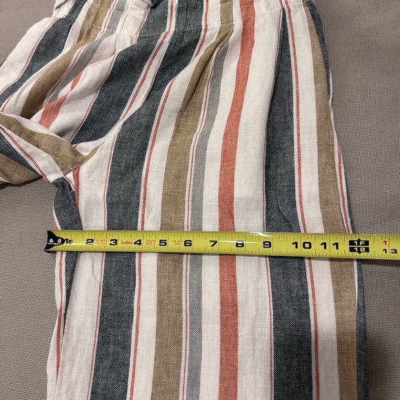 Madewell Huston Linen Blend Pull-On Striped Crop Pants Women's Size M - Picture 9 of 14